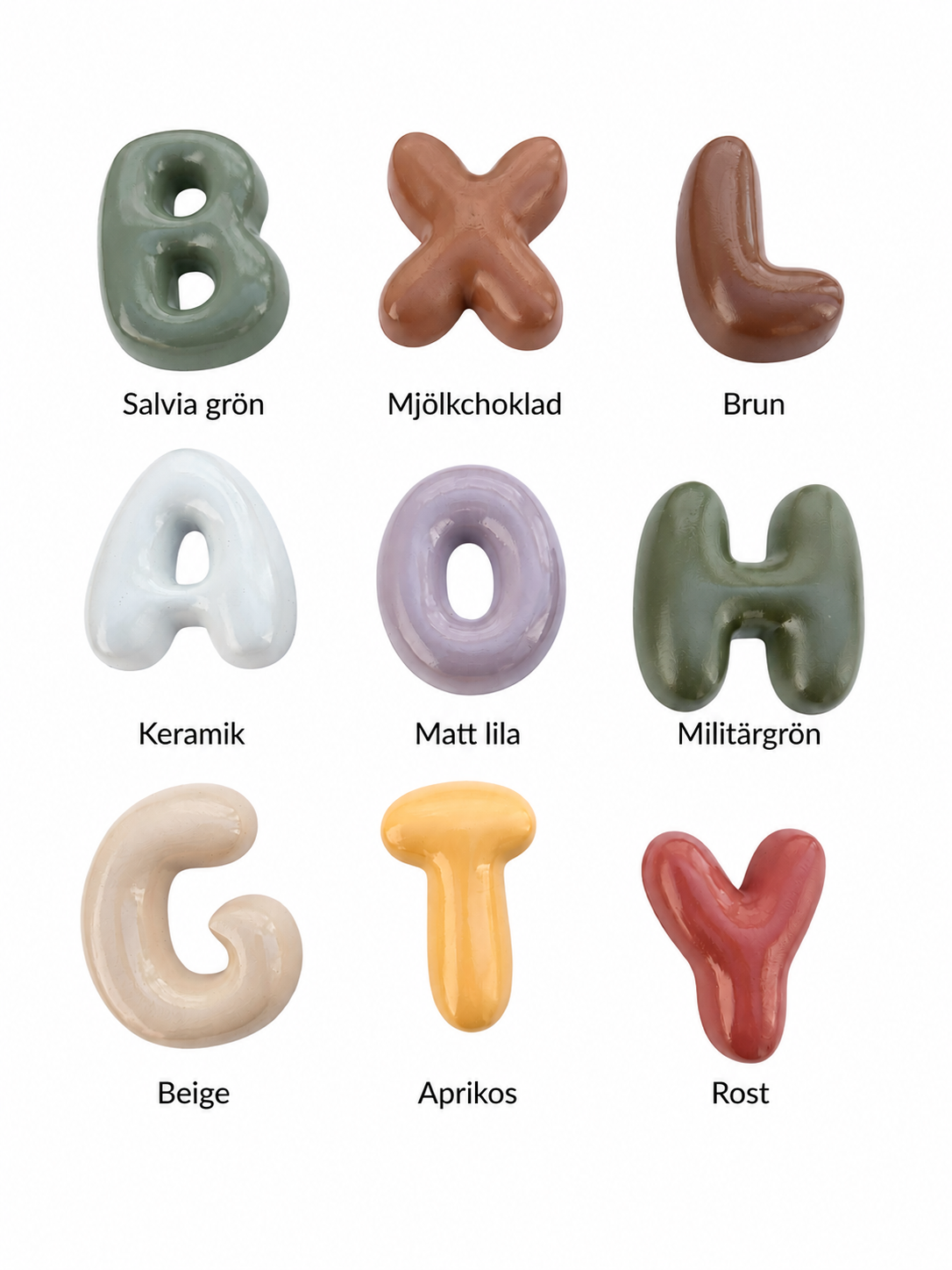 Bubbelbokstäver (12 cm)